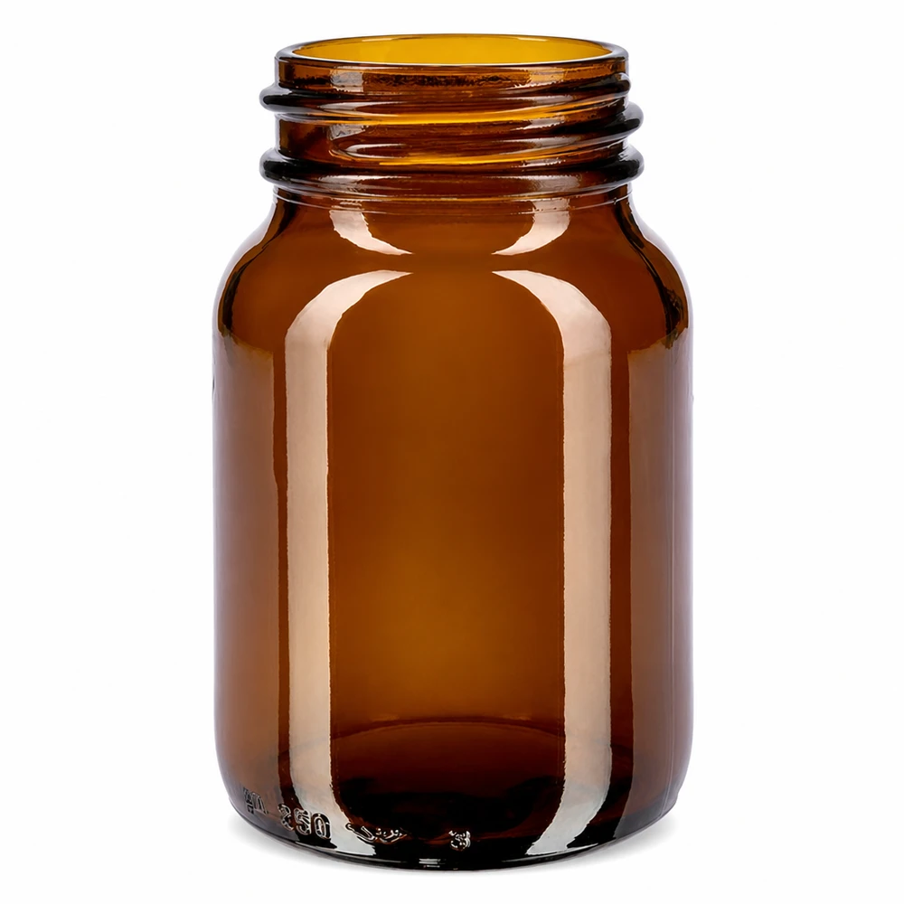 250ml Apothekerflasche braun mit weitem Hals für Kosmetik und Pharmazie