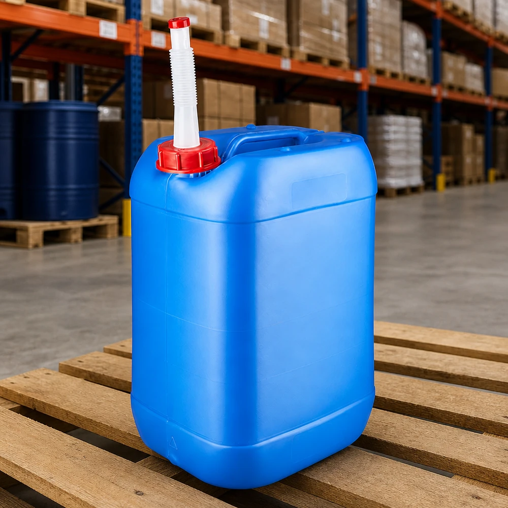Kanister 25 Liter blau mit Auslaufrohr Flex Kanister 25 Liter blau mit Flex-Auslaufrohr zur sicheren Lagerung von Chemikalien und Flüssigkeiten
