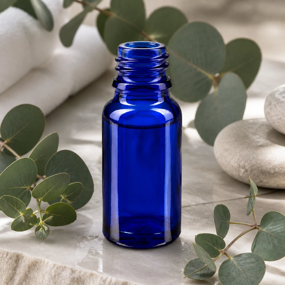 Tropfflasche 10ml DIN 18 BLAUGLAS ApoGlas Flasche 10ml in elegantem Blau schützt Inhalt vor UV-Licht und Oxidation