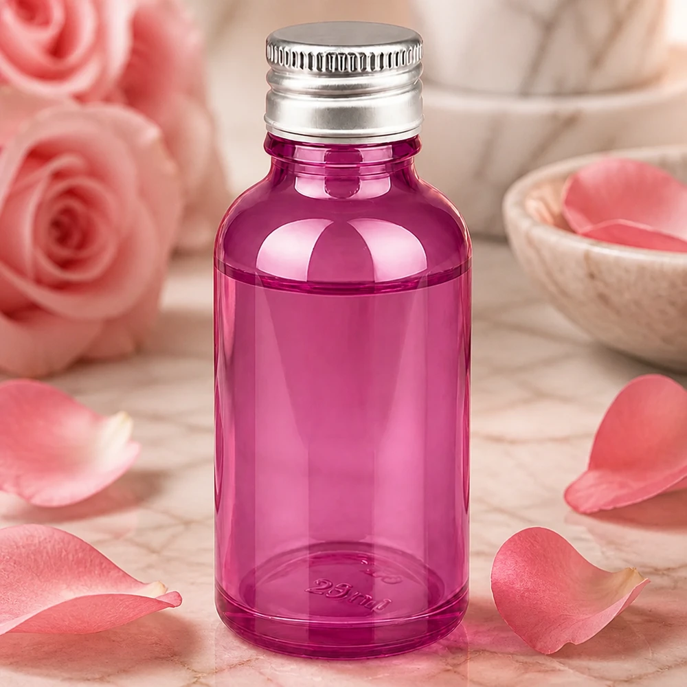 30ml Flasche 11mm Schraubverschluss Alu-Silberer Standard PurpleLine.UT18/30 Handliche 30ml Flasche in Purple mit silbernem Alu-Verschluss für DIY-Kosmetik