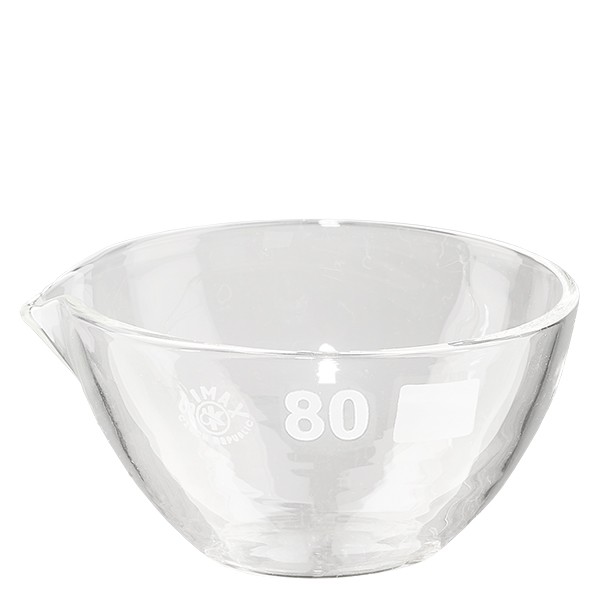 90ml Abdampfschale mit Ausguss Borosilikat ø80mm 90ml Abdampfschale mit Ausguss Borosilikat ø80mm