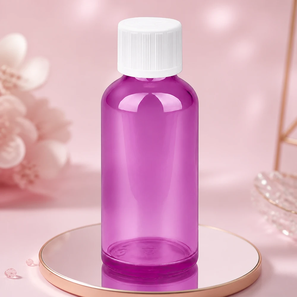50ml Flasche 11mm Schraubverschluss weiß Standard Kindersicher PurpleLine UT18/50 Handliche 50ml Tropfflasche in elegantem Violett mit weißem Standardverschluss