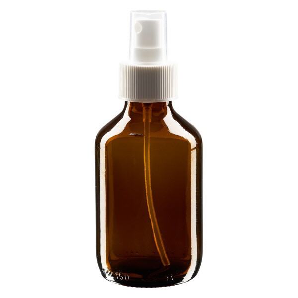 150ml Medizinflasche braun, Pumpzerstäuber weiß ApoGlas