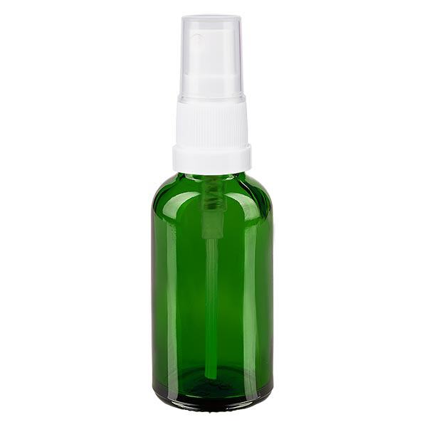 Apothekenflasche grün 30ml Sprayaufsatz weiß Apothekenflasche grün 30ml Sprayaufsatz weiß