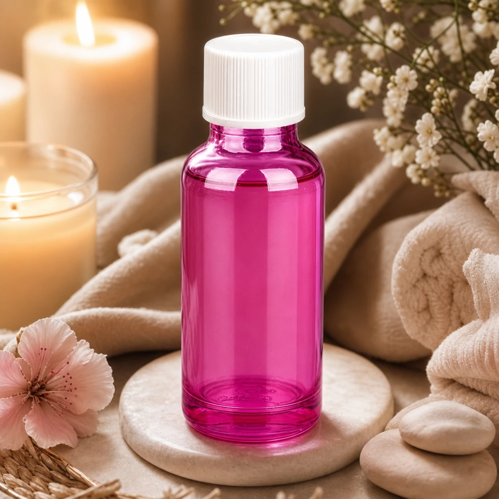 20ml Flasche 11mm Schraubverschluss weiss Standard PurpleLine UT18/20 20ml PurpleLine Flasche in trendigem Purple Design für Beauty und Hautpflege Produkte