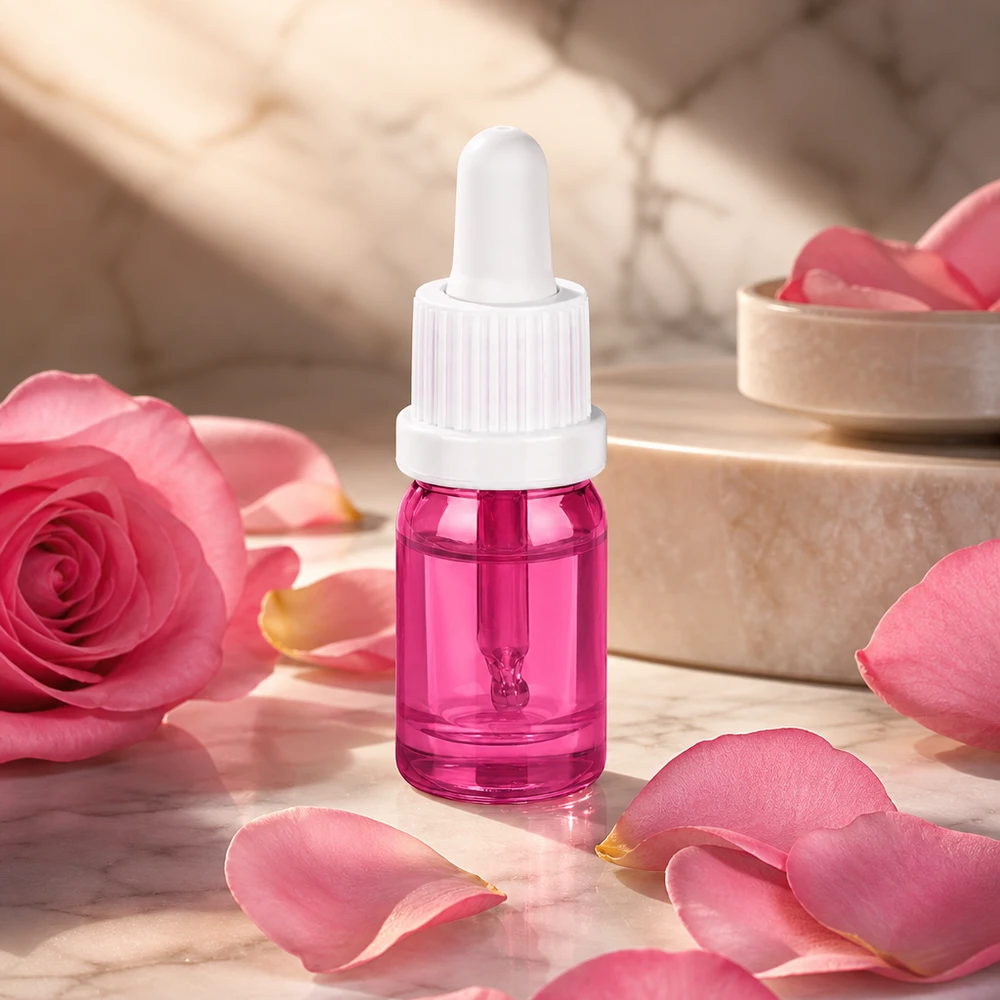 5ml Pipettenflasche weiss Originalität Schraubverschlusserschluss PurpleLine UT18/5 Violette Glasflasche 5ml mit weißer Pipette ideal für Parfümöle und Essenzen