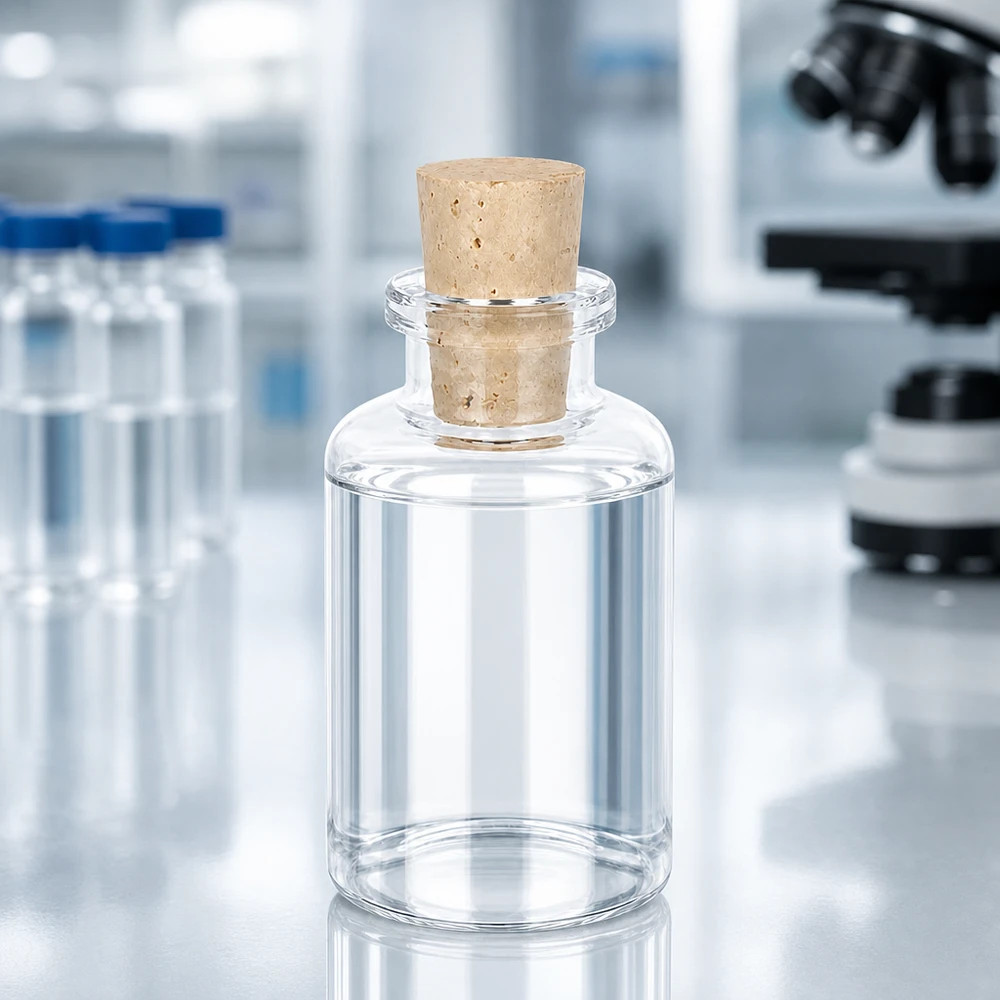 Hochwertige Borosilikat Glasflasche 30ml mit Korkverschluss für Öle Tinkturen und Essenzen