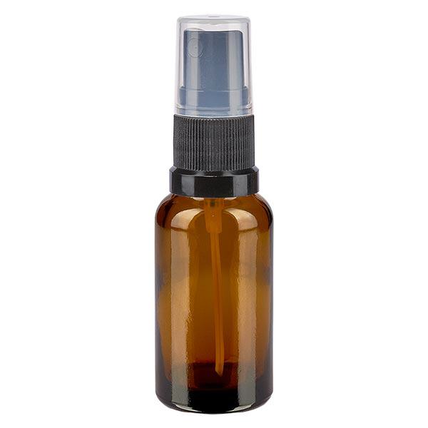 Apothekenflasche braun 20ml Sprayaufsatz schwarz Apothekenflasche braun 20ml Sprayaufsatz schwarz