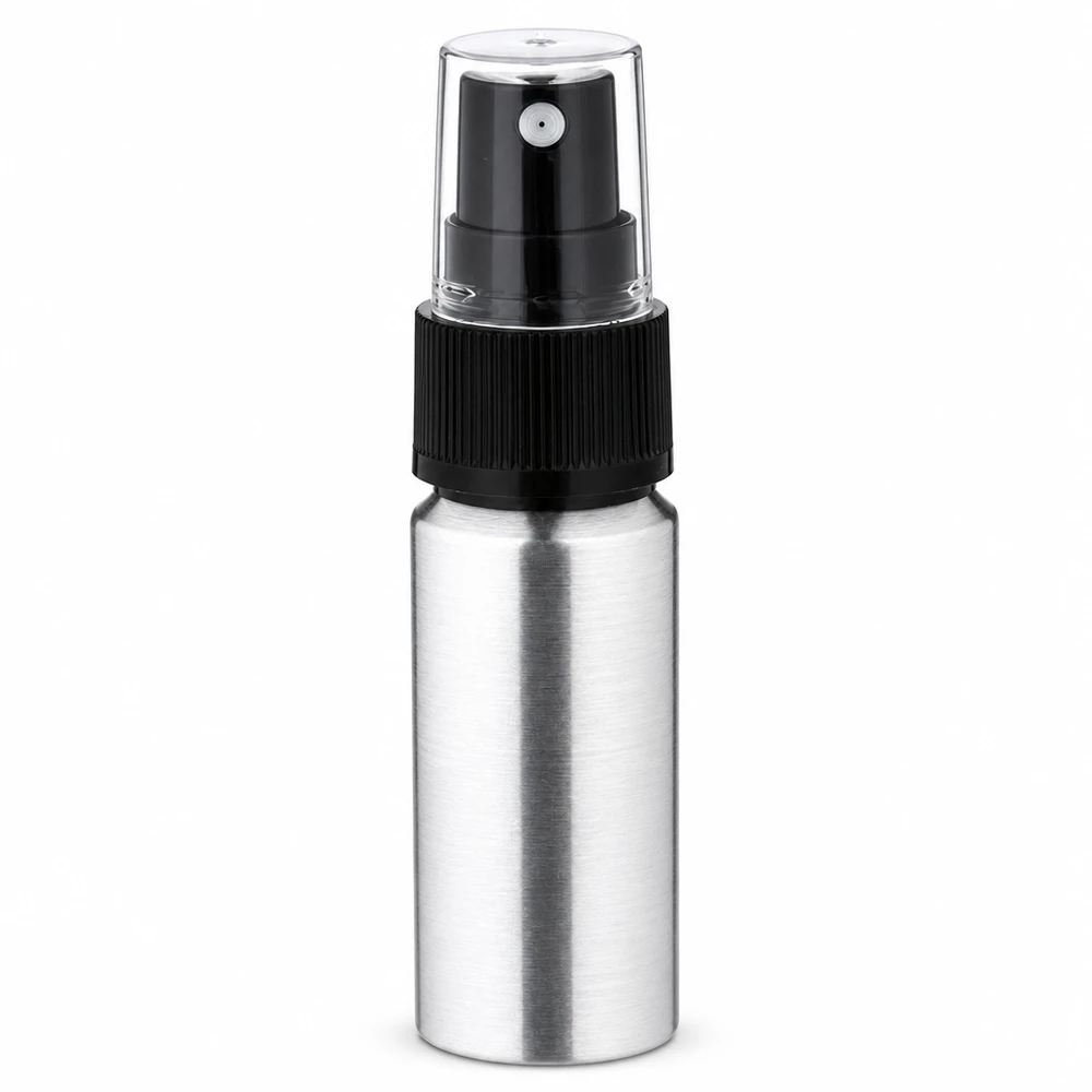 Kleine Aluflasche mit Pumpzerstäuber - perfekt für Parfum und ätherische Öle