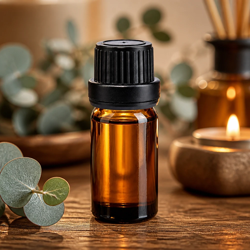 Kompakte Apothekerflasche 5ml in Bernsteinfarbe mit kindersicherem Verschluss 11mm