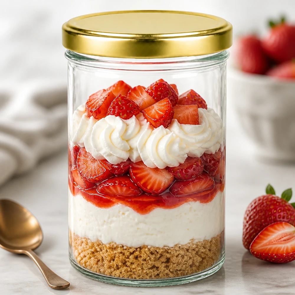 435ml Sturzglas mit BasicSeal Deckel gold UNiTWIST 435ml Sturzglas UNiTWIST mit goldenem Deckel als Dessertglas für Erdbeertrifle und Schichtdesserts