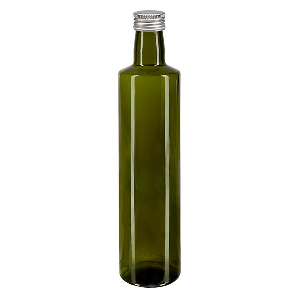 500ml Schraubflasche rund olivgrün mit silber Verschluss 500ml Schraubflasche rund olivgrün mit silber Verschluss