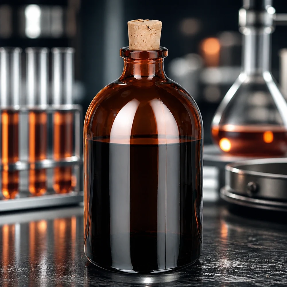 Apothekerbraunglas 100ml bernsteinfarben mit Korken 11/14mm zur sicheren Lagerung