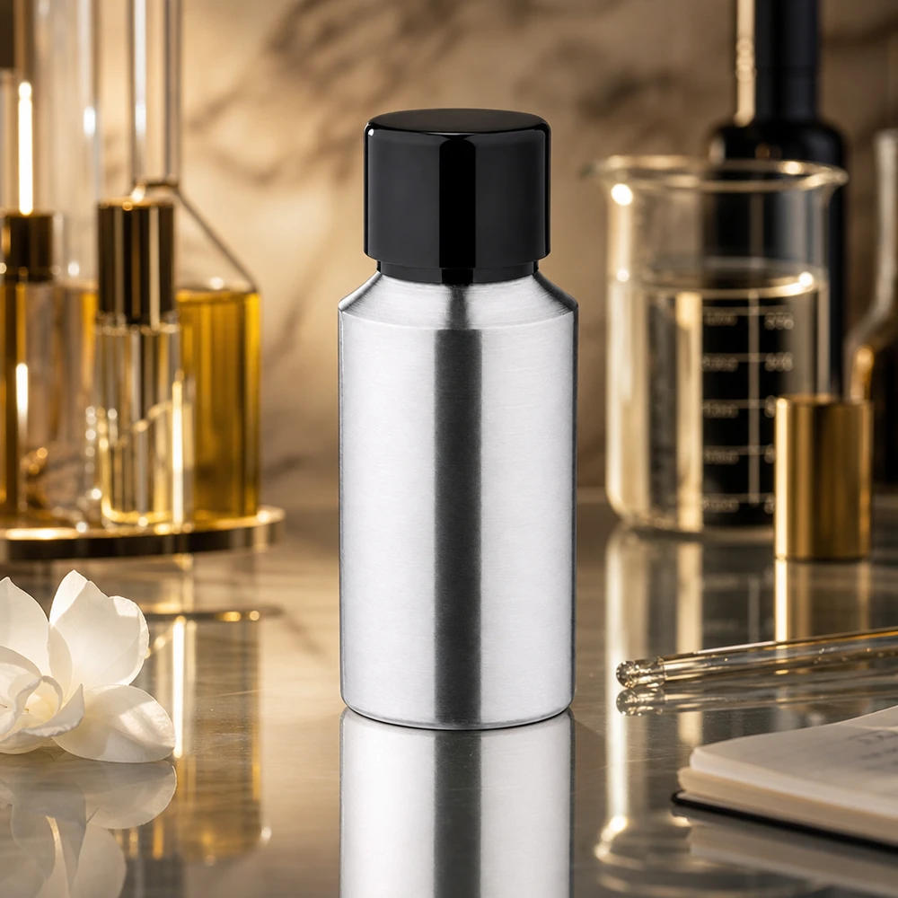 30ml geschliffene Aluflasche mit Schraubkappe Kleine 30ml Aluminiumflasche geschliffen perfekt für Reise und unterwegs