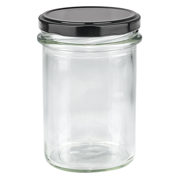 230ml Sturzglas mit BasicSeal Deckel schwarz UNiTWIST