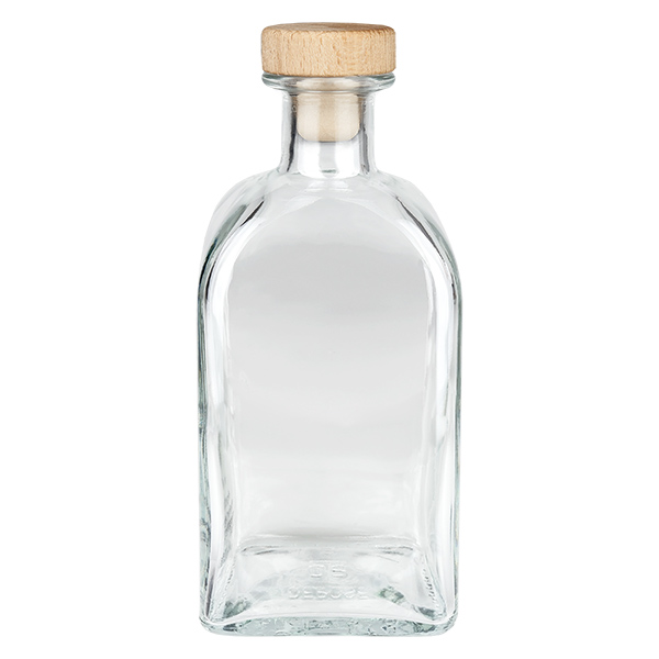 500ml Apothekenflasche "Carre" mit Holzgriffkorken UNiTWIST®