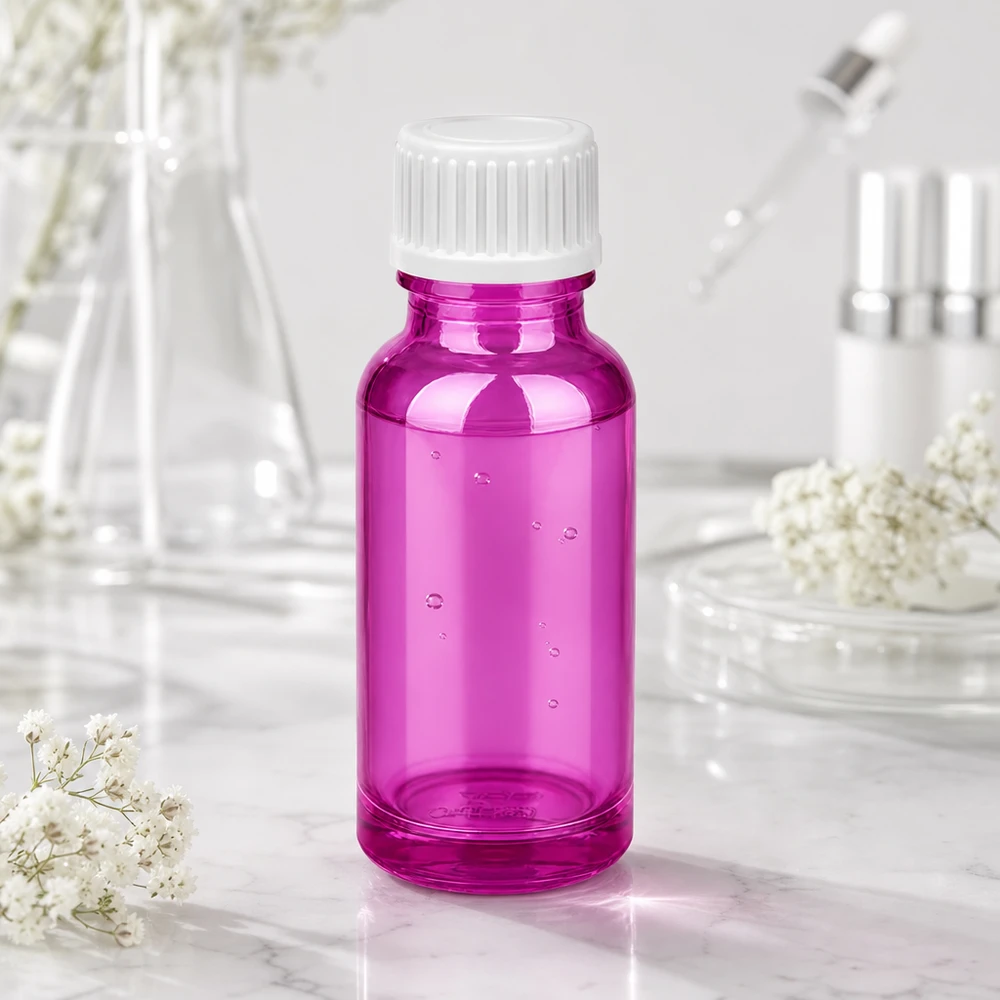 20ml Tropfflasche 0.9mm weiss Standard PurpleLine. UT18/20 Kleine 20ml Dosierflasche in violett mit tropfgenauer 0.9mm Öffnung für Tinctures