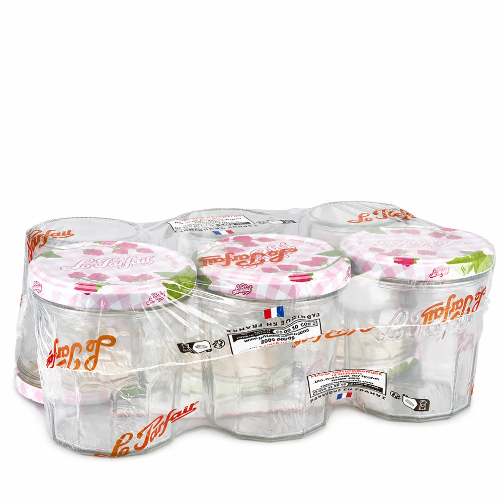 Le Parfait Sturzgläser 324ml im 6er-Pack mit Schraubdeckeln in Folie verpackt für Marmelade und Konserven