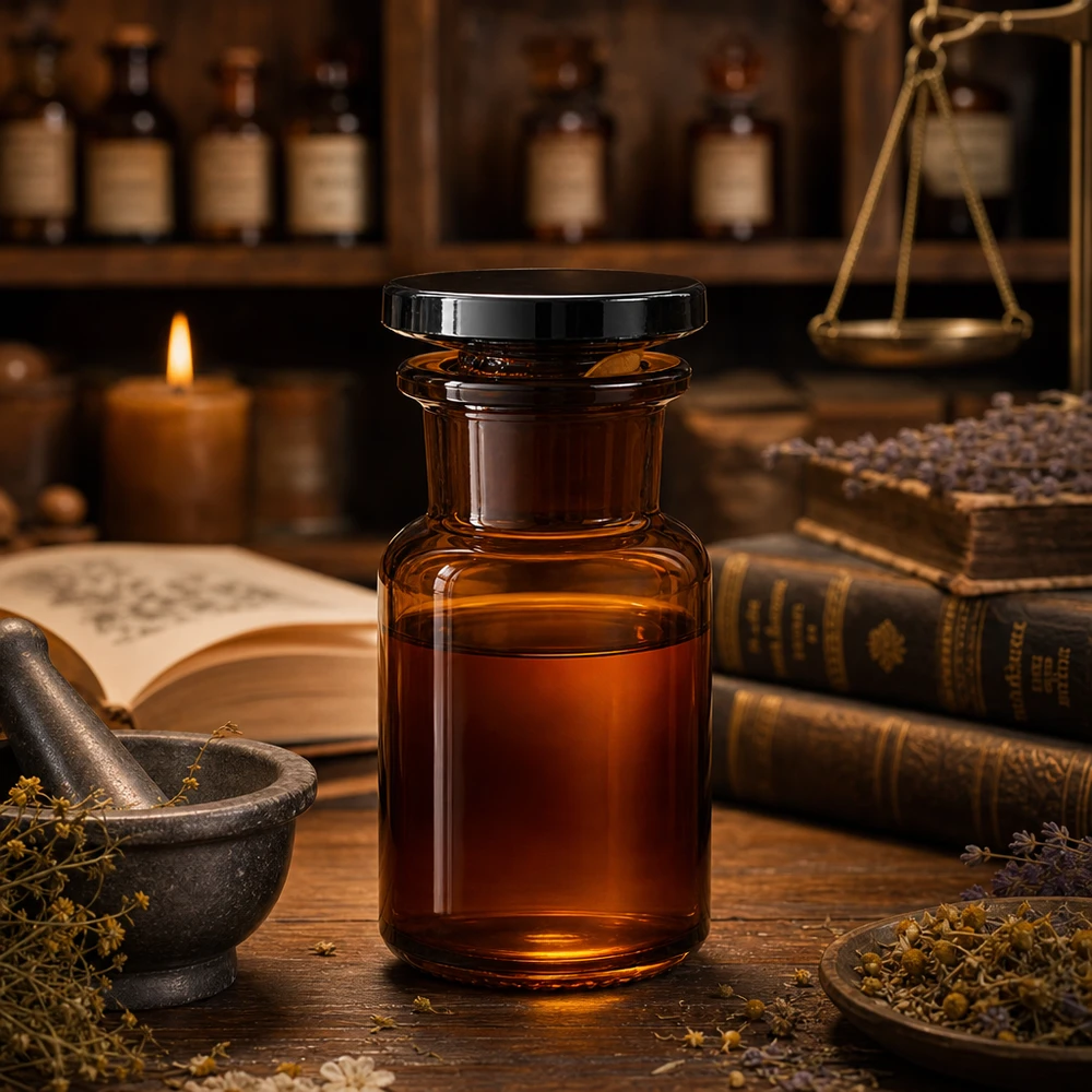 Rundschulterfl. 50ml braun Weithals Glasstopfen Vintage Apothekenflasche 50ml Weithals braun ideal für ätherische Öle und Naturheilkunde