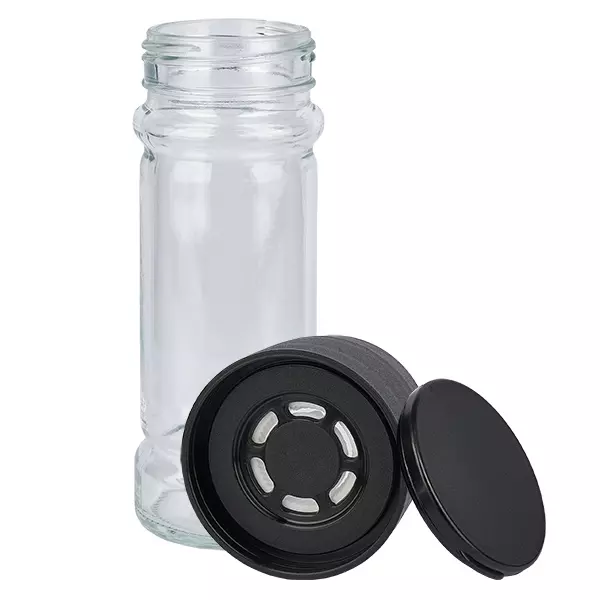 Gewürzglas Klarglas 100ml Mühlwerk Keramik schwarz Gewürzglas Klarglas 100ml Mühlwerk Keramik schwarz