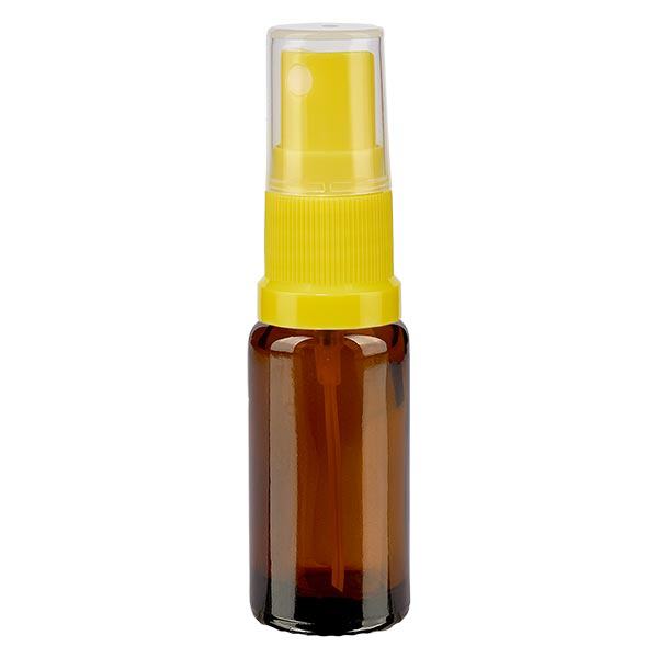 Apothekenflasche braun 10ml Sprayaufsatz gelb Apothekenflasche braun 10ml Sprayaufsatz gelb