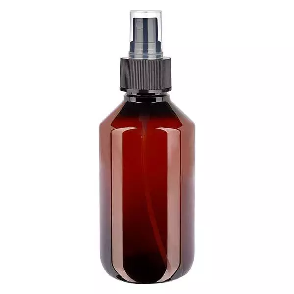 PET Flasche 200ml mit mit Zerstäuber schwarz