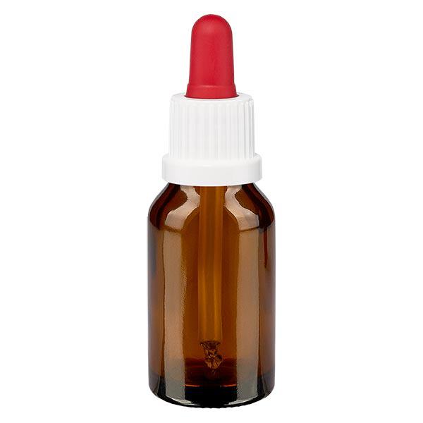 Apothekenflasche braun 30ml Pipette weiß/rot Originalitätsverschluss