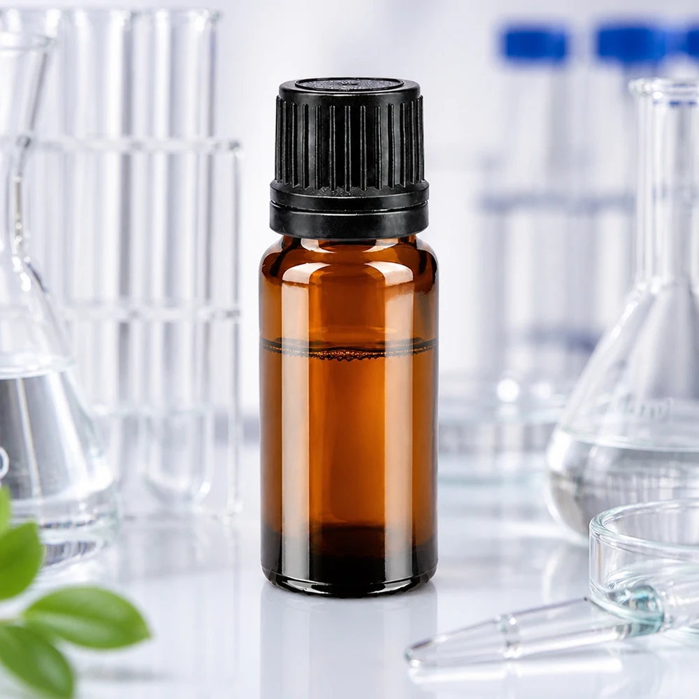 Pharmagerechte 10ml Tropfflasche aus braunem Apothekenglas mit 1mm Öffnung