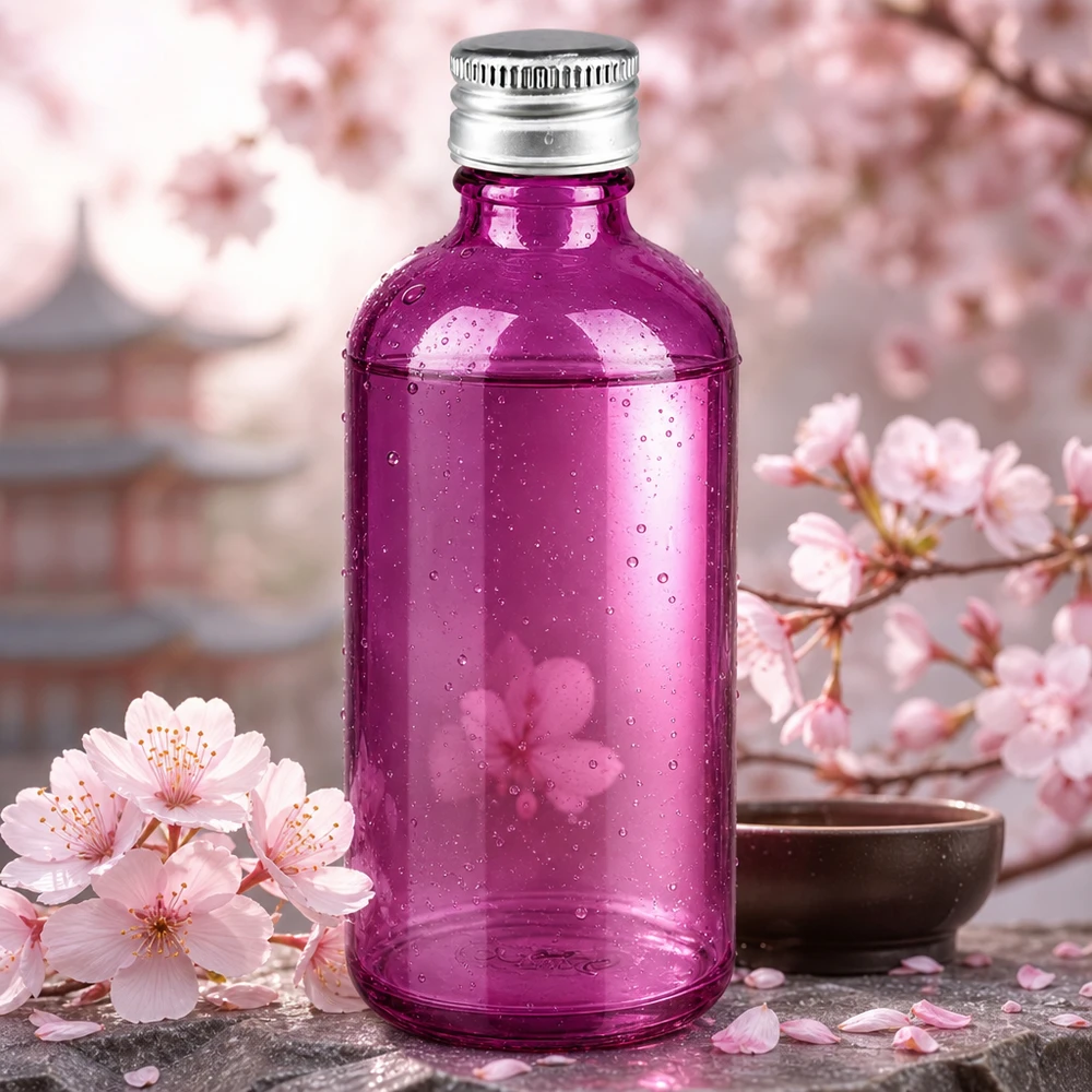 100ml Flas. 11mm Schraubverschluss Alu-Silber Standard PurpleLine. UT18/100 Kleine Glasflasche 100ml in Purple ideal als Reisegröße für Parfums und Tinkturen