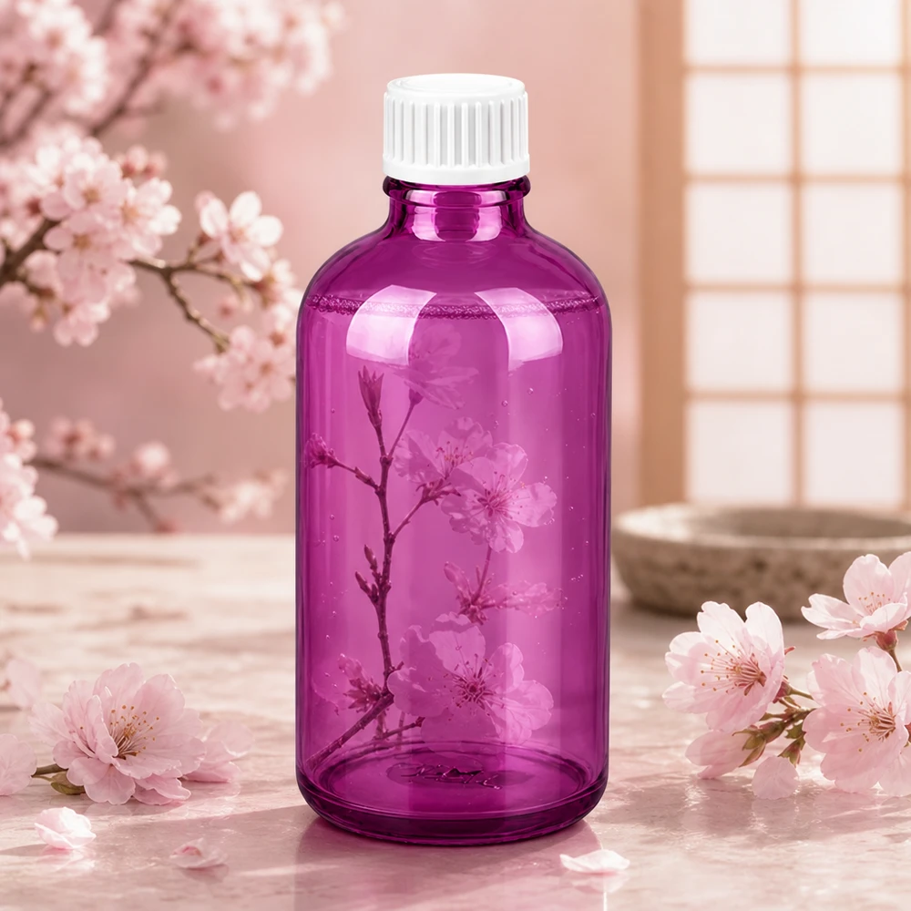 100ml (Globuli)Flasche 3mm Giessring weiß Standard PurpleLine. UT18/100 Kompakte 100ml Glasflasche Purple ideal für Reise-Sets und mobile Anwendungen
