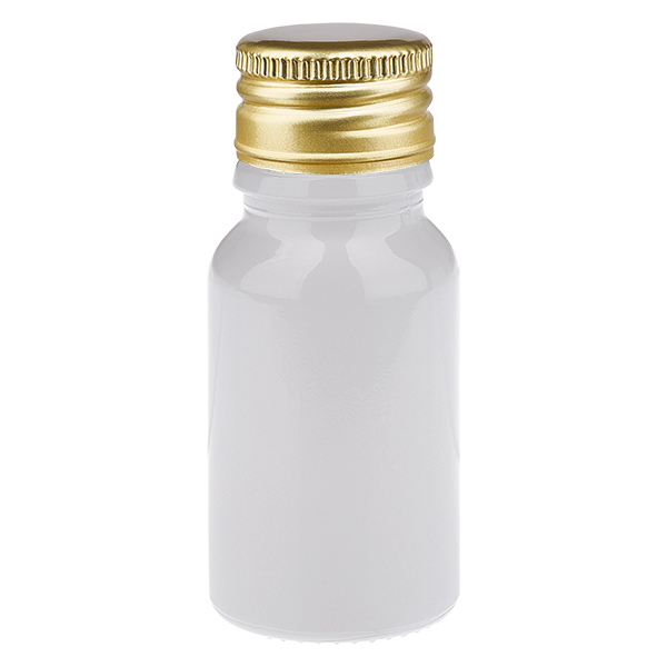 10ml Flasche 11mm Schraubverschluss Alu-Gold Standard WhiteL. UT18/10