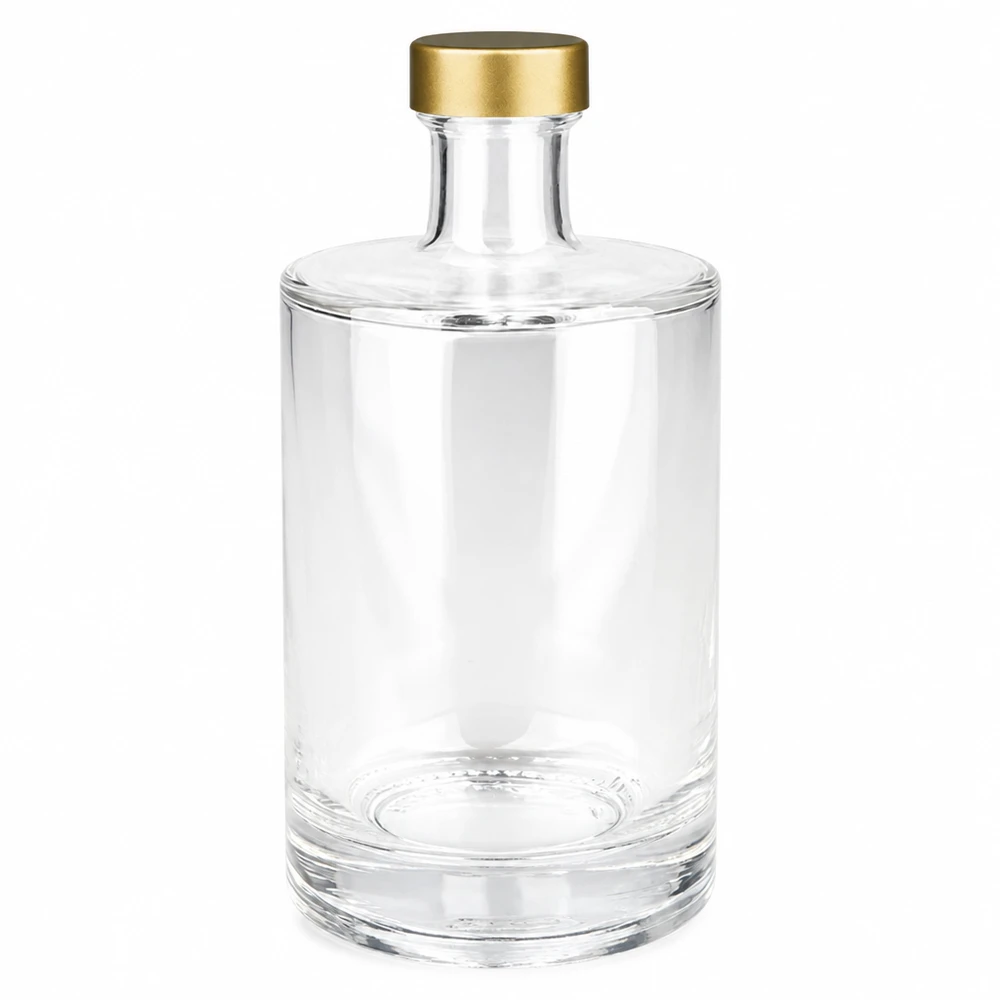 500ml Glasflasche "Sam" + Schraubverschluss gold UNiTWIST Elegante 500ml Glasflasche Sam mit goldenem Schraubverschluss für Spirituosen Öle und Essig im minimalistischen Design