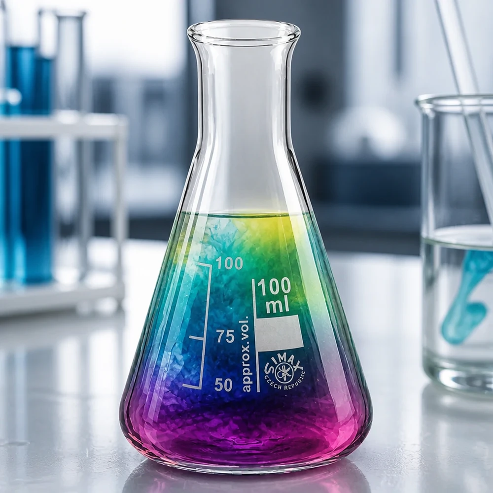 Professioneller 100ml Glaskolben mit engem Hals ideal für Titration und Synthese