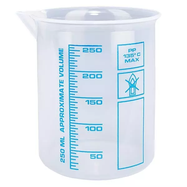 250ml Messbecher (Griffinbecher) PP, antistatisch 250ml Messbecher (Griffinbecher) PP, antistatisch