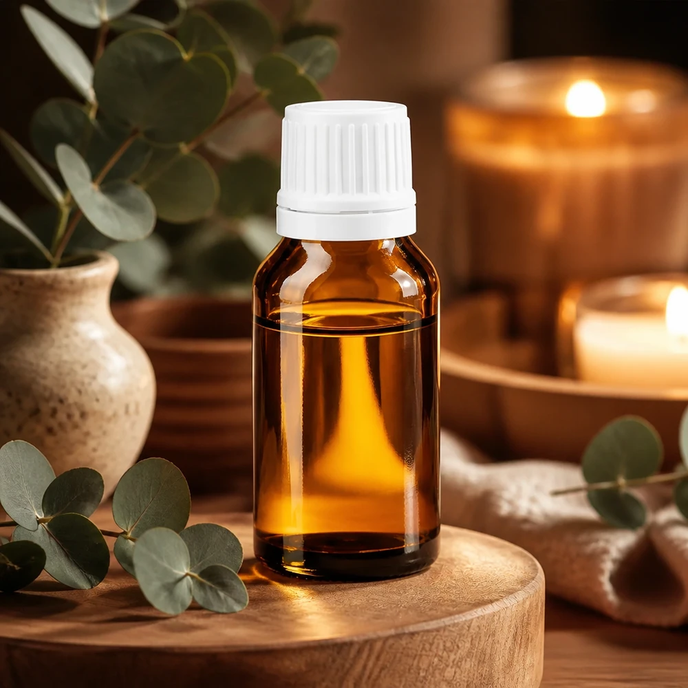 15ml Apothekenflasche braun mit weißem Kindersicherheitsverschluss und 1,2mm Tropfeinsatz