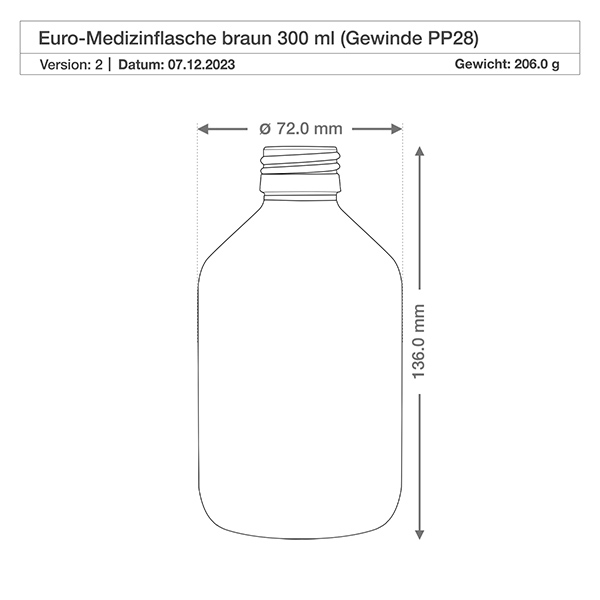 300ml Medizinflasche braun, Pumpzerstäuber schwarz ApoGlas 300ml Medizinflasche braun, Pumpzerstäuber schwarz ApoGlas
