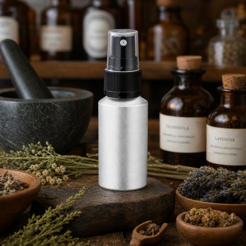 30ml gebeizte Aluflasche mit präzisem Sprühsystem für punktgenaue Dosierung