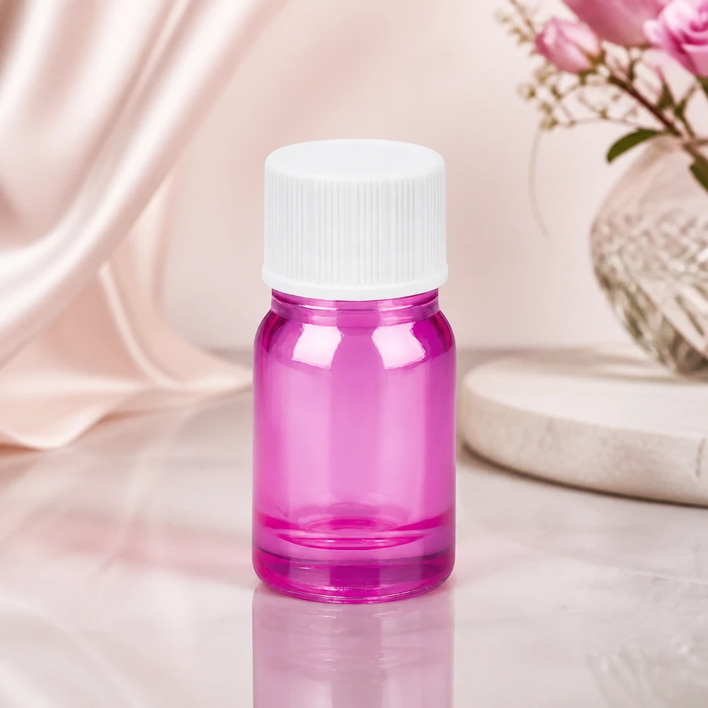 5ml Flasche 11mm Schraubverschluss weiss Standard PurpleLine UT18/5 Stilvolle 5ml Glasflasche in transparentem Violett mit praktischem weißen Kunststoffdeckel