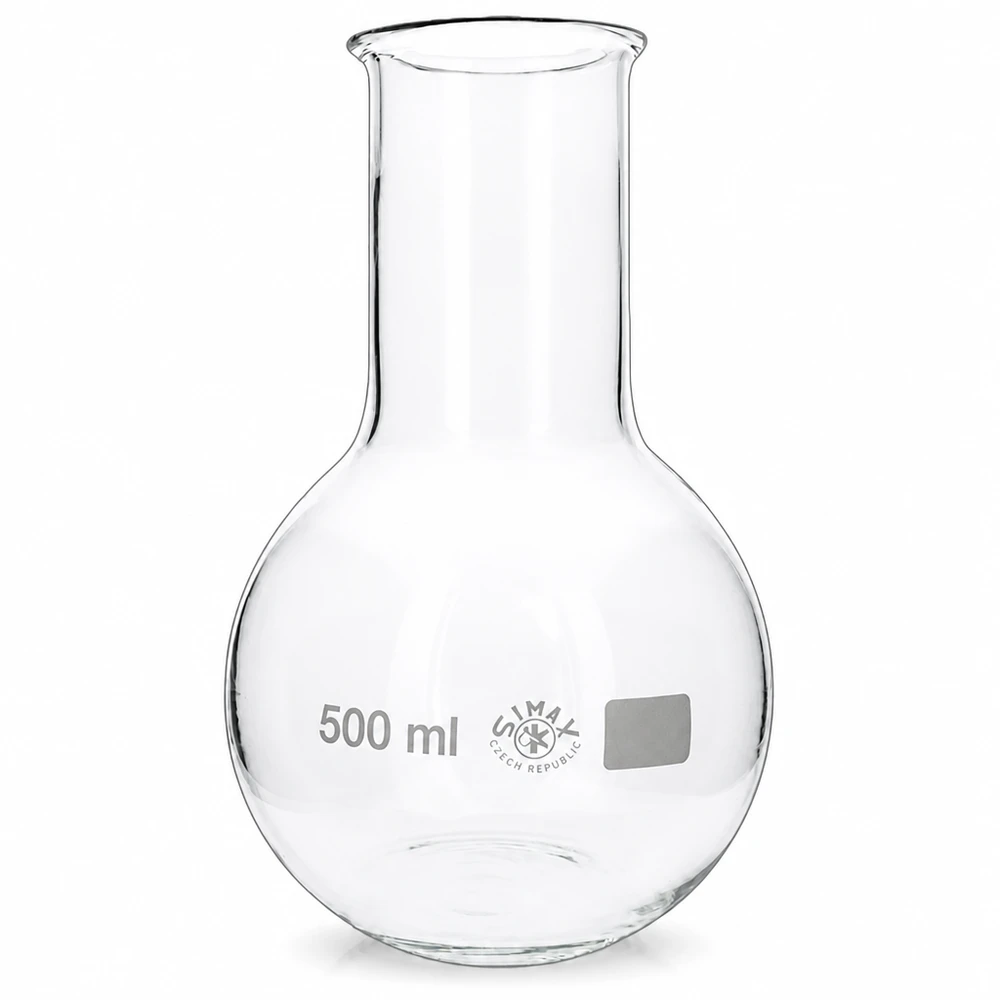 Stehkolben 500ml Weithals Glaskolben 500ml Weithals mit Ausguss für präzises Arbeiten im Chemielabor