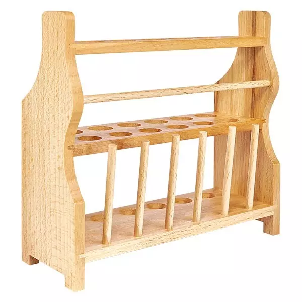Reagenzglasgestelle aus Holz, für Gläser bis ca. 18 mm Ø Reagenzglasgestelle aus Holz, für Gläser bis ca. 18 mm Ø