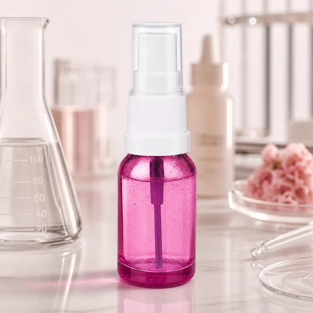 10ml Sprayflasche weiss/transparent Standard PurpleLine UT18/10 10ml Sprayflasche in Purple Line Design mit STD UT18 Gewinde für professionelle Anwendung