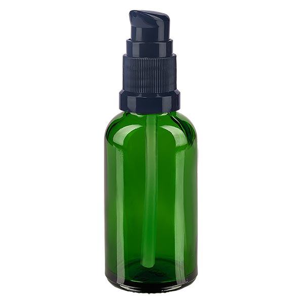 Apothekenflasche grün 30ml PumpVerschluss schwarz Standard