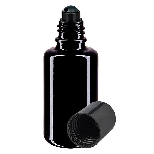 Apothekenflasche violett 30ml Roll-On Verschluss schwarz Apothekenflasche violett 30ml Roll-On Verschluss schwarz