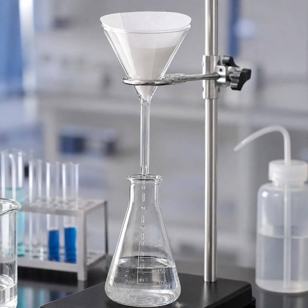 Trichter ø100mm Kalk-Soda, Winkel 60°, Kurzstil Professioneller Analysentrichter 100mm Durchmesser für quantitative Bestimmungen in der Chemie