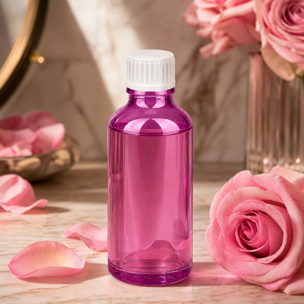 50ml Tropfflasche 0.9mm weiss Standard PurpleLine. UT18/50 Handliche Tropfflasche 50 Milliliter violett transparent mit präzisem Dosieraufsatz