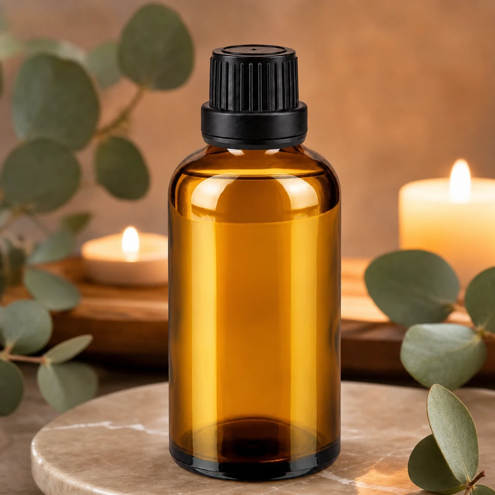 Apothekenflasche braun 50ml Schraubverschluss schwarz Dichteinlage Originalitätsverschluss Braune Glasflasche 50ml mit kindersicherem Verschluss ideal für Aromatherapie und Wellness