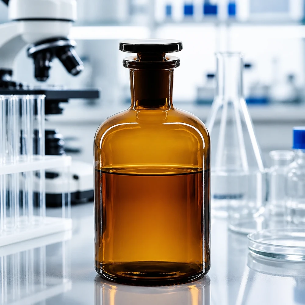 Rundschulterfl. 250ml braun Enghals Glasstopfen 250ml Braunglasflasche mit Rundschulter und Glasstopfen für Laborchemikalien geeignet