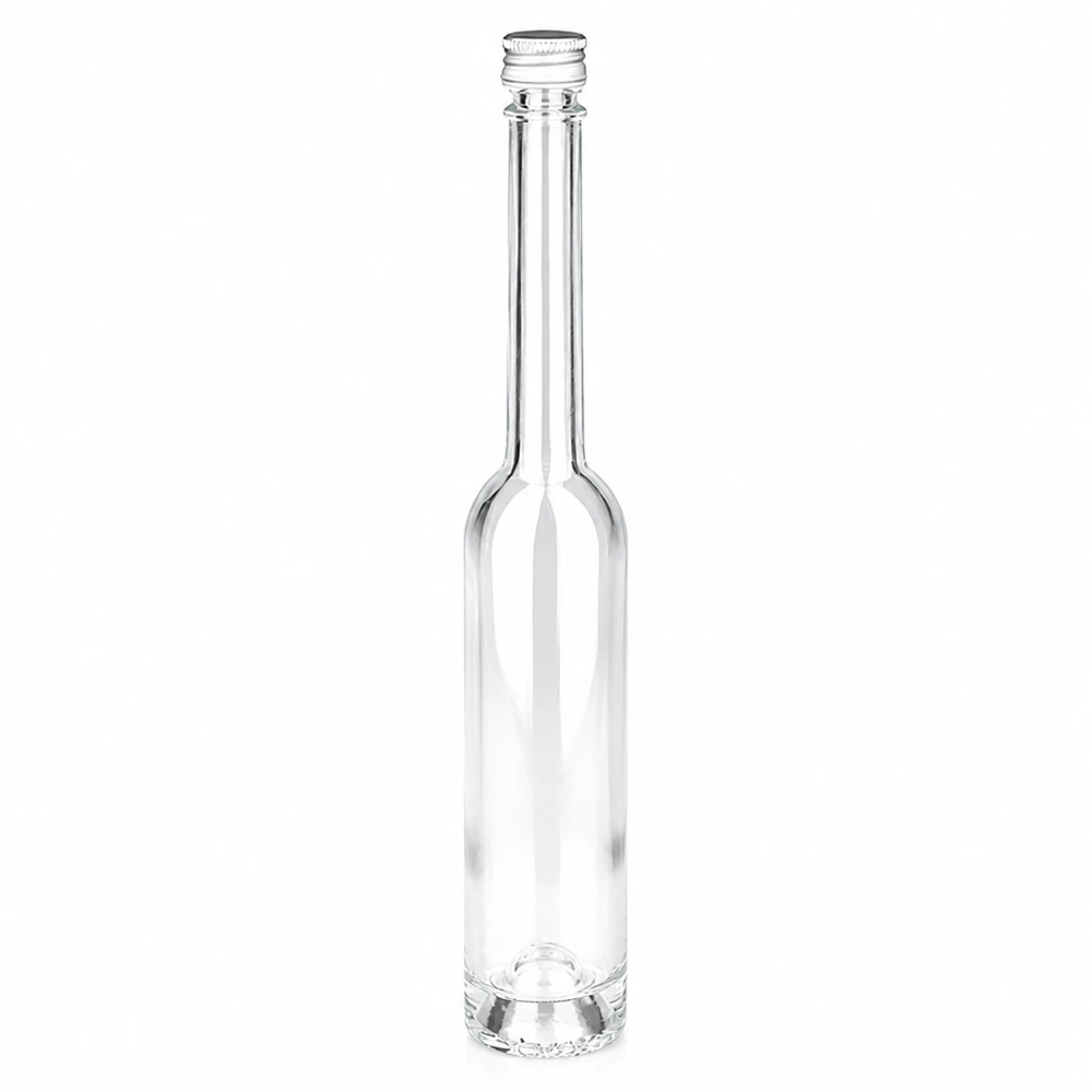 100ml Glasflasche "Toni" + Schraubverschluss silber UNiTWIS Kleine 100ml Glasflasche Toni ideal für Proben und Geschenke mit Schraubverschluss