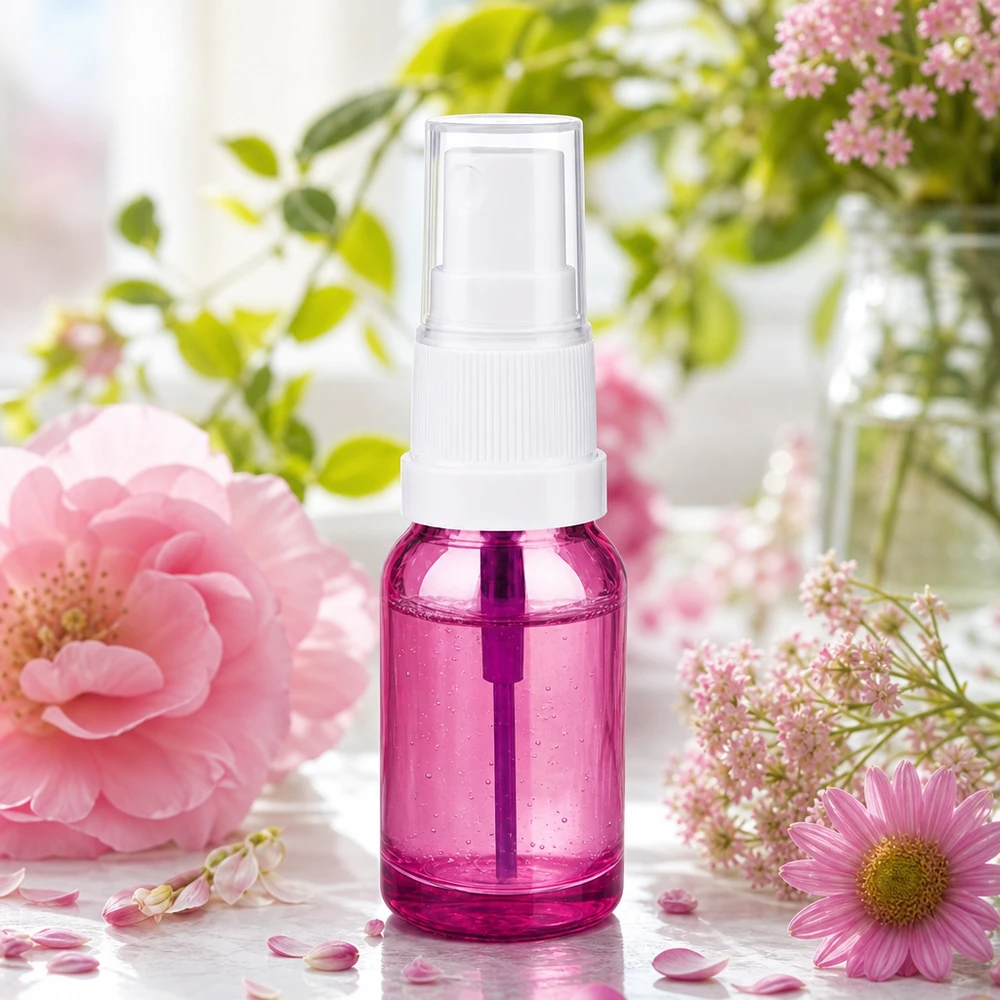 10ml Sprayflasche weiss/transparent Standard PurpleLine UT18/10 10ml Zerstäuberflasche in Purple Line Optik perfekt für DIY Kosmetik und Naturkosmetik