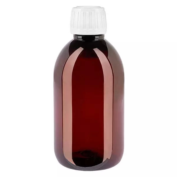PET Flasche 250ml mit weißem Standard Originalitätsverschluss PET Flasche 250ml mit weißem Standard Originalitätsverschluss